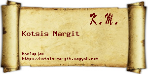 Kotsis Margit névjegykártya